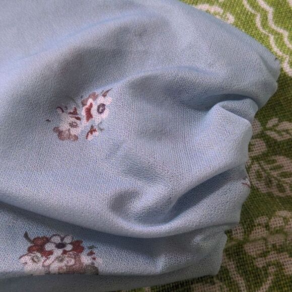 70s vintage blue floral print dress - Picture 7 of 8